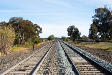 Victoria, Avustralya 'da sakin bir kış gününde Little River tren istasyonu.