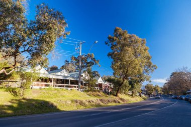 WARRANDYTE, AUSTRALIA - AUGUST 11 2024: The quaint tourist country town of Warrandyte on a winters day in Victoria, Australia clipart