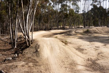 The popular You Yangs mountain bike park and Kurrajong area on a hot autumn day in Little River, Victoria, Australia clipart