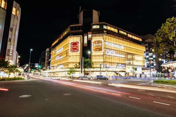 stock image KYOTO, JAPAN - MAY 14 , 2019: The Kyoto Kawaramachi Garden shopping centre at night on Shijo-dori in central Kyoto, Japan