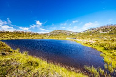 Landscape views along the Porcupine Walking Track on a summers day in Kosciuszko National Park, Snowy Mountains, New South Wales, Australia clipart