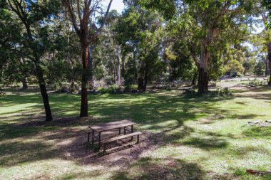 Hanging Rock 'ın popüler turistik cazibesi. Macedon dağlarındaki bir tepenin tepesindeki volkanik bir kaya grubu, Victoria, Avustralya