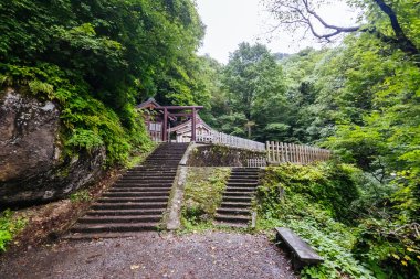 TOGAKUSHI, JAPAN - SEPTEMBER 19, 2024: The area around Upper Togakushi Shrine on a warm autumn afternoon near Nagano, Japan clipart