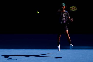 MELBOURNE, AUSTRALYA - 10 HAZİRAN: Avustralya 'dan Nick Kyrgios 10 Ocak 2025' te Melbourne, Avustralya 'daki Melbourne Park' ta yapılacak 2025 Avustralya Açık tenis antrenmanı öncesinde.