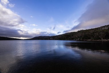 The stunning Lake Fenton on a cold summers afternoon in Tasmania, Australia clipart