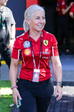 MELBOURNE, AUSTRALYA - 13 Mart: Scuderia Ferrari 'den Angela Cullen Avustralya' nın Melbourne kentindeki Albert Park 'ta 2025 Avustralya Grand Prix' inden önce