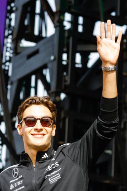 MELBOURNE, AUSTRALIA - 15 Mart: İngiltere 'den George Russell ve Avustralya' nın Melbourne kentinde Albert Park 'taki 2025 Avustralya Grand Prix' sinde Mercedes AMG Petronas F1 Takımı