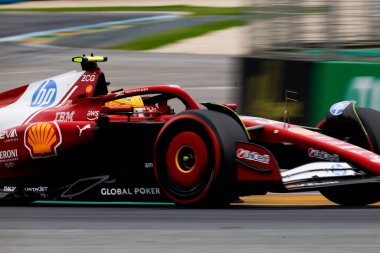 Büyük Britanya 'dan Lewis Hamilton, Avustralya' nın Melbourne kentindeki Albert Park 'ta düzenlenen 2025 Avustralya Grand Prix' sinde Scuderia Ferrari HP SF-25 'i sürüyor.