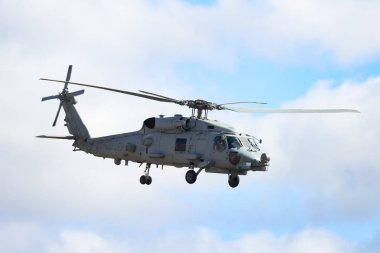 MELBOURNE, AUSTRALIA - 29 Mart: MH-60R Seahawk helikopteri Avalon Havaalanı 2025 sayılı Avalon Hava Gösterisi sırasında Avustralya 'nın Melbourne kentinde görüldü..