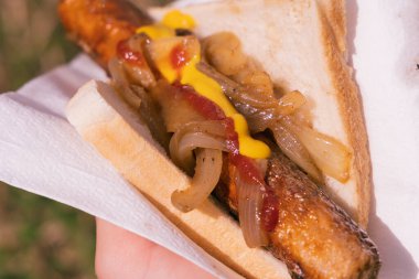 Seçim günü sosisi mangalda sosis, halk arasında sosis cızırtısı olarak bilinir.