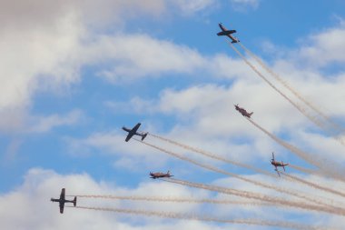MELBOURNE, AUSTRALIA - RAAF Roulettes, 29 Mart 2025 'te Avustralya' nın Melbourne kentinde, Avalon Havaalanı 'ndaki Avustralya Uluslararası Havaalanı' nda akrobasi gösterisi düzenledi..