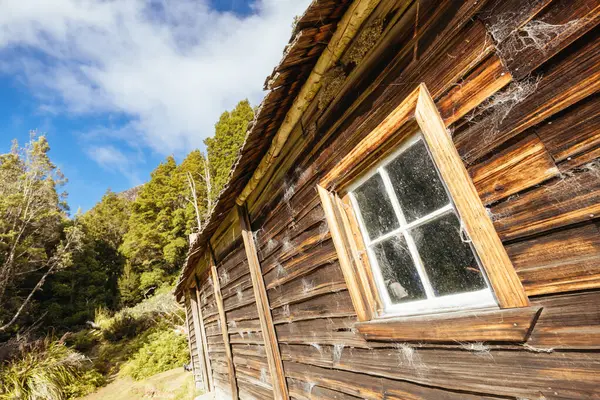 Patrick Joseph Paddy Hartnett tarafından Overland Pisti 'nde inşa edilen Iconic Du Cain Hut bölgedeki en eski yapıdır. Sıcak bir sonbahar sabahı, Cradle Mountain, Tazmanya, Avustralya 'da çekilmiş.