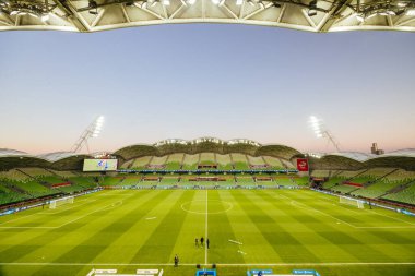 MELBOURNE, AUSTRALIA - 31 Mayıs 2025 'te Melbourne City ile Melbourne Victory arasında oynanan A-League Mens Grand Final karşılaşması öncesinde stadyum atmosferi.