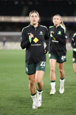 MELBOURNE, AUSTRALIA - 30 Mayıs: Avustralya 'dan Kyra Cooney-Cross Avustralya' nın Melbourne, Avustralya 'da 30 Mayıs 2025 tarihinde Avustralya Matildas ve Arjantin arasında oynanan uluslararası dostluk maçı öncesinde.