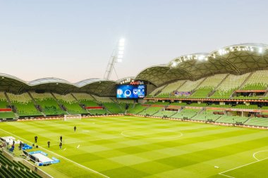 MELBOURNE, AUSTRALIA - 31 Mayıs 2025 'te Melbourne City ile Melbourne Victory arasında oynanan A-League Mens Grand Final karşılaşması öncesinde stadyum atmosferi.