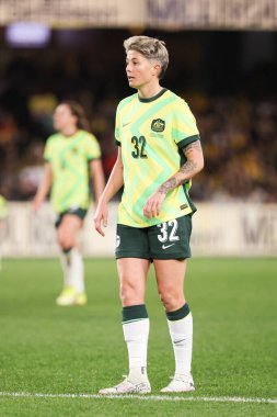 MELBOURNE, AUSTRALIA - 30 Mayıs: Avustralyalı Michelle Heyman Avustralyalı Matildas ile Arjantin arasında 30 Mayıs 2025 tarihinde Melbourne, Avustralya 'da oynanan uluslararası dostluk karşılaşmasında.