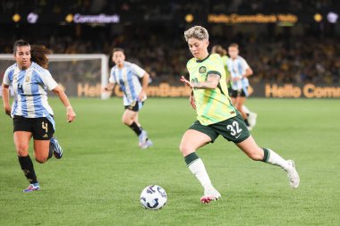 MELBOURNE, AUSTRALIA - 30 Mayıs: Avustralyalı Michelle Heyman Avustralyalı Matildas ile Arjantin arasında 30 Mayıs 2025 tarihinde Melbourne, Avustralya 'da oynanan uluslararası dostluk karşılaşmasında.