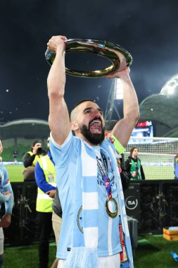 Melbourne City ile Melbourne Zaferi arasında 31 Mayıs 2025 'te Melbourne, Avustralya' da oynanan A-League Mens Grand Final karşılaşması öncesinde atmosfer.