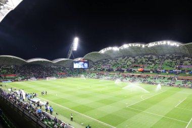 MELBOURNE, AUSTRALIA - 31 Mayıs 2025 'te Melbourne City ile Melbourne Victory arasında oynanan A-League Mens Grand Final karşılaşması öncesinde stadyum atmosferi.