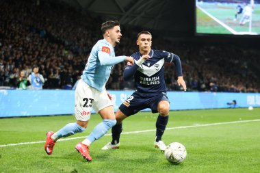 MELBOURNE, AUSTRALIA - 31 Mayıs 2025 tarihinde Melbourne City 'de Melbourne City ile Melbourne Park' ta oynanan A-League Mens Grand Final karşılaşmasında Melbourne Zaferi 'nden hızla uzaklaşan Melbourne City' li Marco Tilio