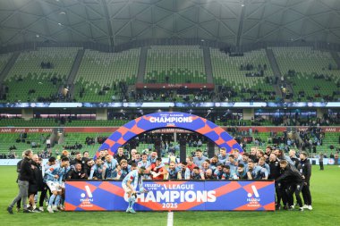 Melbourne City, Melbourne City ve Melbourne arasında 31 Mayıs 2025 'te Melbourne, Avustralya' da oynanan A-League Erkekler Grand Final Maçı 'nı kutladı..