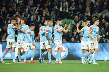 Melbourne City 'deki Melbourne City ve Melbourne Victory arasında 31 Mayıs 2025' te Melbourne, Avustralya 'da oynanan A-League Mens Grand Final maçında Melbourne City oyuncuları gol atmayı kutladı..
