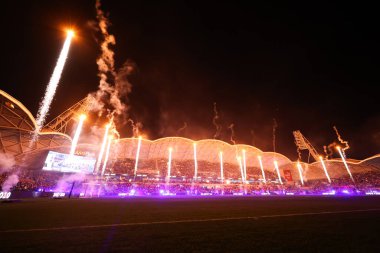 MELBOURNE, AUSTRALIA - 31 Mayıs 2025 tarihinde Melbourne City ve Melbourne Victory arasında oynanan A-League Mens Grand Final karşılaşması öncesinde Avustralya 'nın Melbourne kentinde oynanan maç öncesi atmosferi gösteriyor..