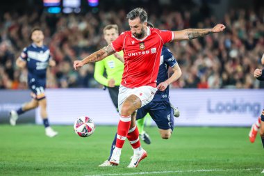 MELBOURNE, AUSTRALIA - 11 Temmuz: Wrexham 'dan Ollie Palmer 11 Temmuz 2025' te Avustralya 'nın Melbourne Stadyumu' nda Melbourne Victory 'ye karşı oynarken.