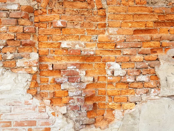 Damaged Red Brick Wall Texture Background — Stock Photo, Image
