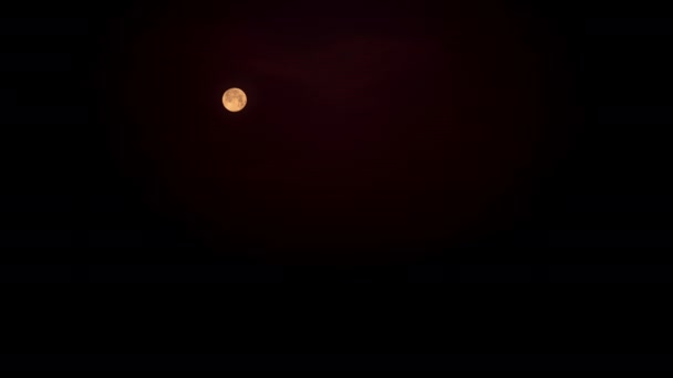完美的满月在早上落在一座山后 或者是倒转月亮 — 图库视频影像