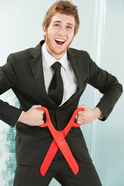 Young Businessman Manga Anime Attitude Somewhat Dumb Somewhat Crazy Amused — Foto Stock