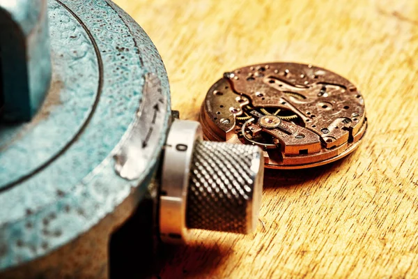 Intricate Close Ups Profundidade Rasa Essência Captura Campo Relógios Steampunk — Fotografia de Stock