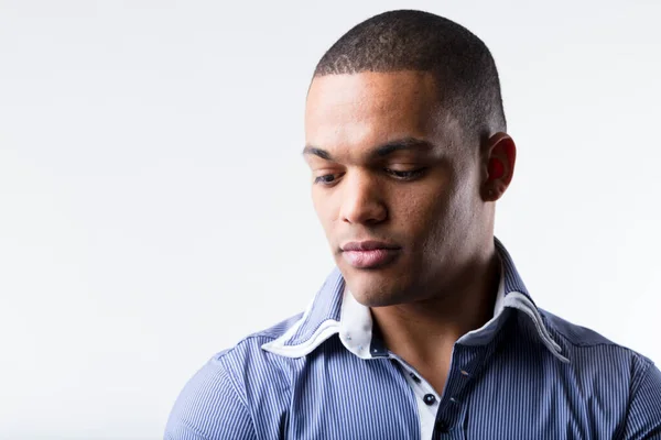 Well Black Man Part High Earning Middle Class Wears Blue — Stock Photo, Image