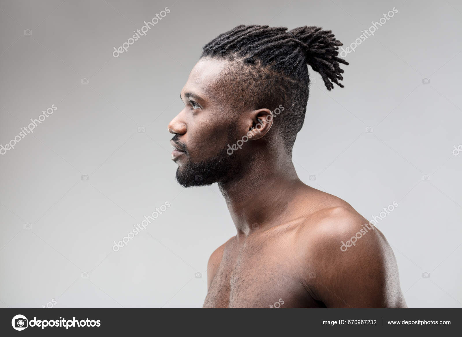 Close Up Side View Portrait Of A Male Fashion Model Posing With Hand In  Hair Stock Photo, Picture and Royalty Free Image. Image 31695542.