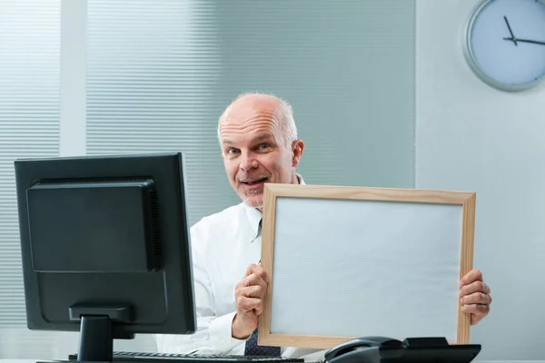 Mature Businessman Passionate His Firsthand Experience Shows Sign Your Copyspace — Stock Photo, Image