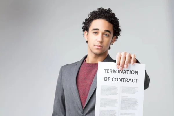 Decisive Nature Termination Contract Accentuated His Earnest Expression — Stock Photo, Image