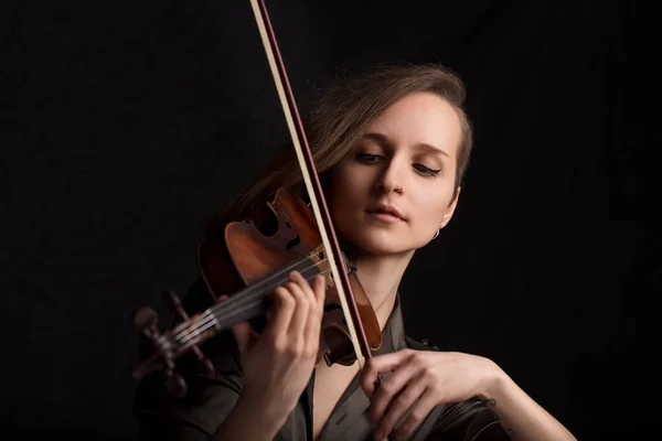 Tons Quentes Violino Barroco Encher Jogado Com Paixão Apreciação Histórica — Fotografia de Stock