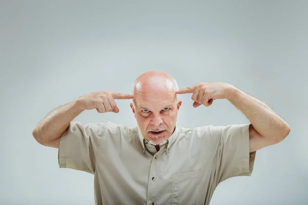 Intense Stare Man Attempts Mental Communication Convinced His Psychic Powers — Stock Photo, Image