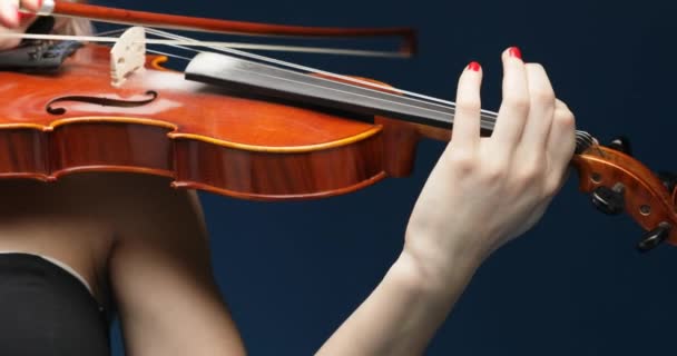 Violinista Dalla Pelle Pallida Con Capelli Rosa Vestito Con Abito — Video Stock