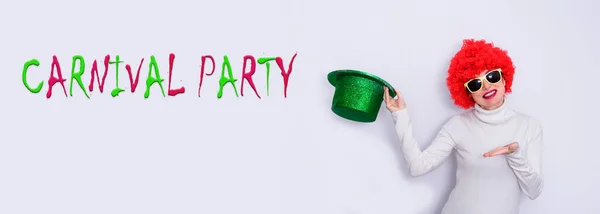 Vicces Paróka Boldog Karnevál Party Koncepció — Stock Fotó