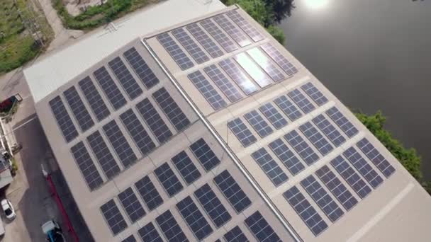 Solar Panels Roof Building — Stock Video