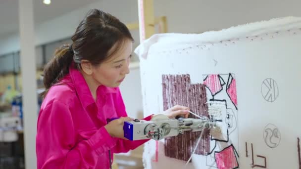 Aziatische Vrouw Maken Tapijt Home Werkplek — Stockvideo