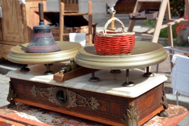 Castelnuovo don Bosco, Piedmont, Italy -04/25/2022- The annual antiques and vintage market