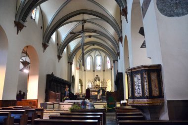 Aosta, Aosta Vadisi, İtalya-07 / 03 / 2024 - Santa Maria Assunta Katedrali