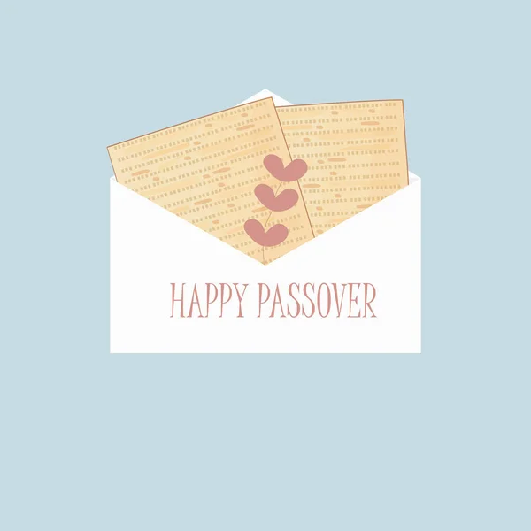 Joyeux Vœux Pâque Pessah Concept Vacances Avec Enveloppe Matzah — Image vectorielle
