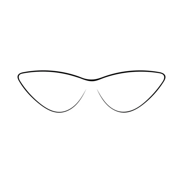 Doodle Glasses Front View Glasses Minimalist Black Linear Sketch Isolated — Stock Vector