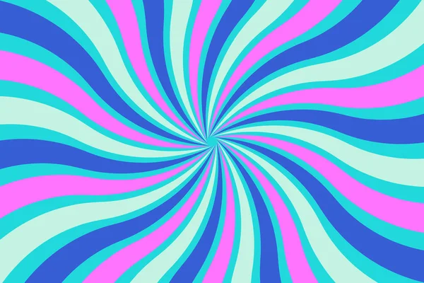 Groovy Retro Swirl Burst Summer Carnival Background — Stock Vector