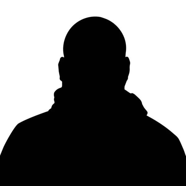 Silhouet Van Een Volwassen Jonge Anonieme Man Een Witte Achtergrond — Stockvector