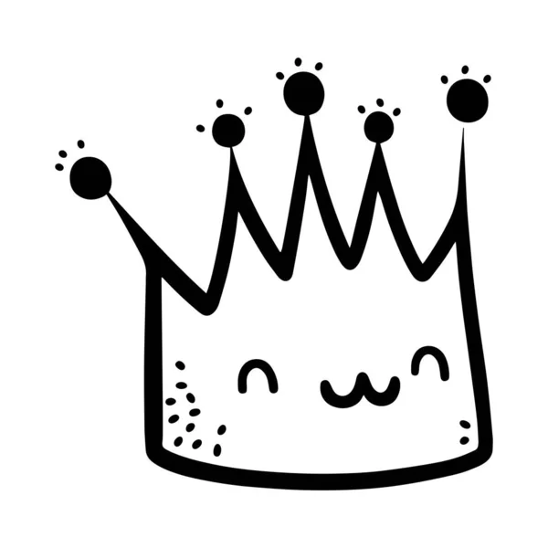 Hand Drawn Royal Crown Isolated White Background Vector Illustration Doodle — Διανυσματικό Αρχείο