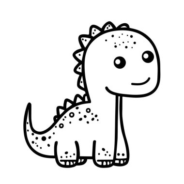 Doodle dinozor eli çizimi.